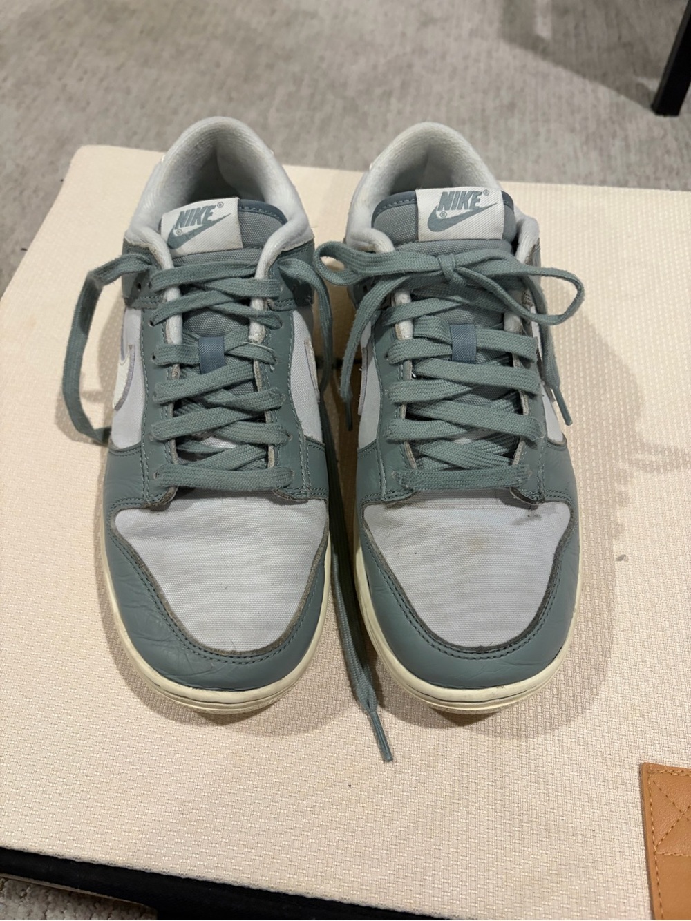 Nike Men’s Low-Top Sneakers in Light Gray/Green